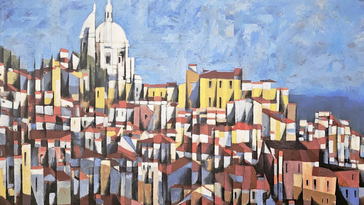 Lisboa — Geometria da Saudade — pintura original de Rui Carruço