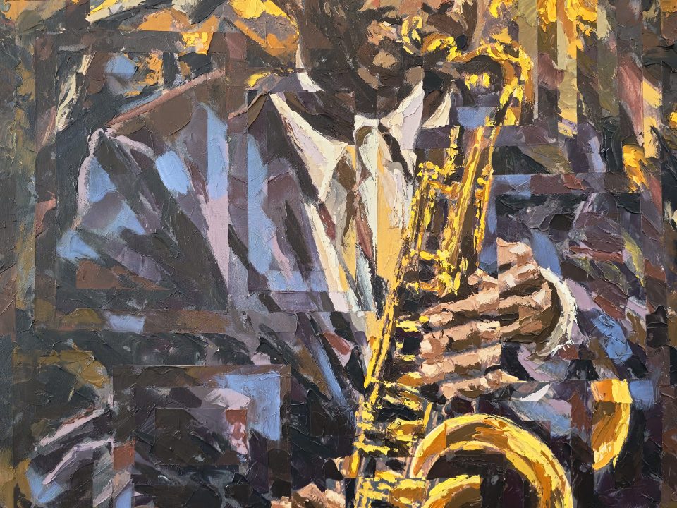 Notas que se Arrastam na Luz — pintura original de Rui Carruço