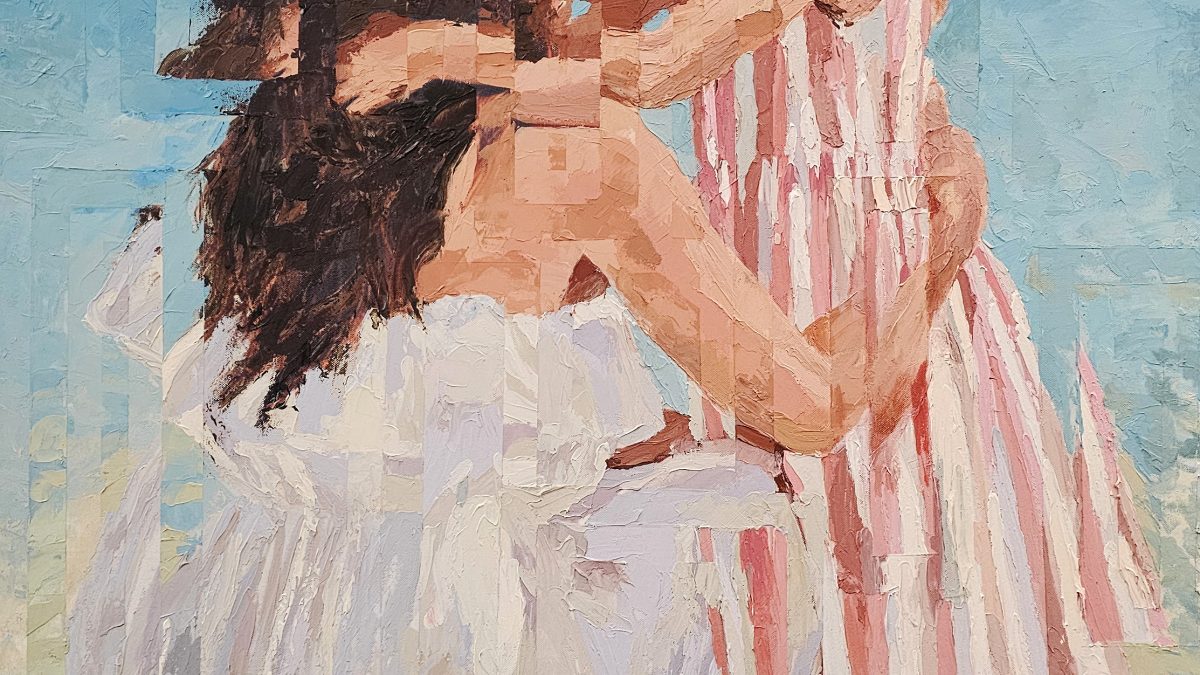 Uma mulher e uma menina abraçadas junto ao mar — Onde o Tempo Nos Abraça, Rui Carruço
