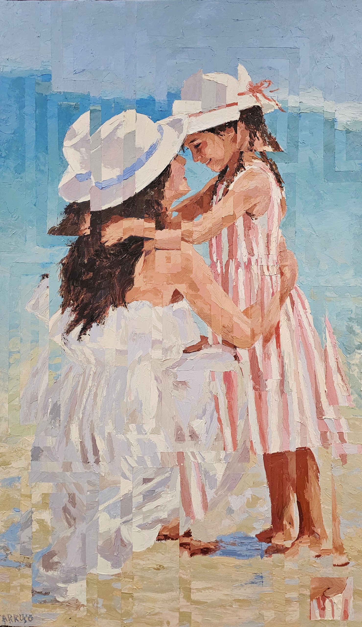 Uma mulher e uma menina abraçadas junto ao mar — Onde o Tempo Nos Abraça, de Rui Carruço
