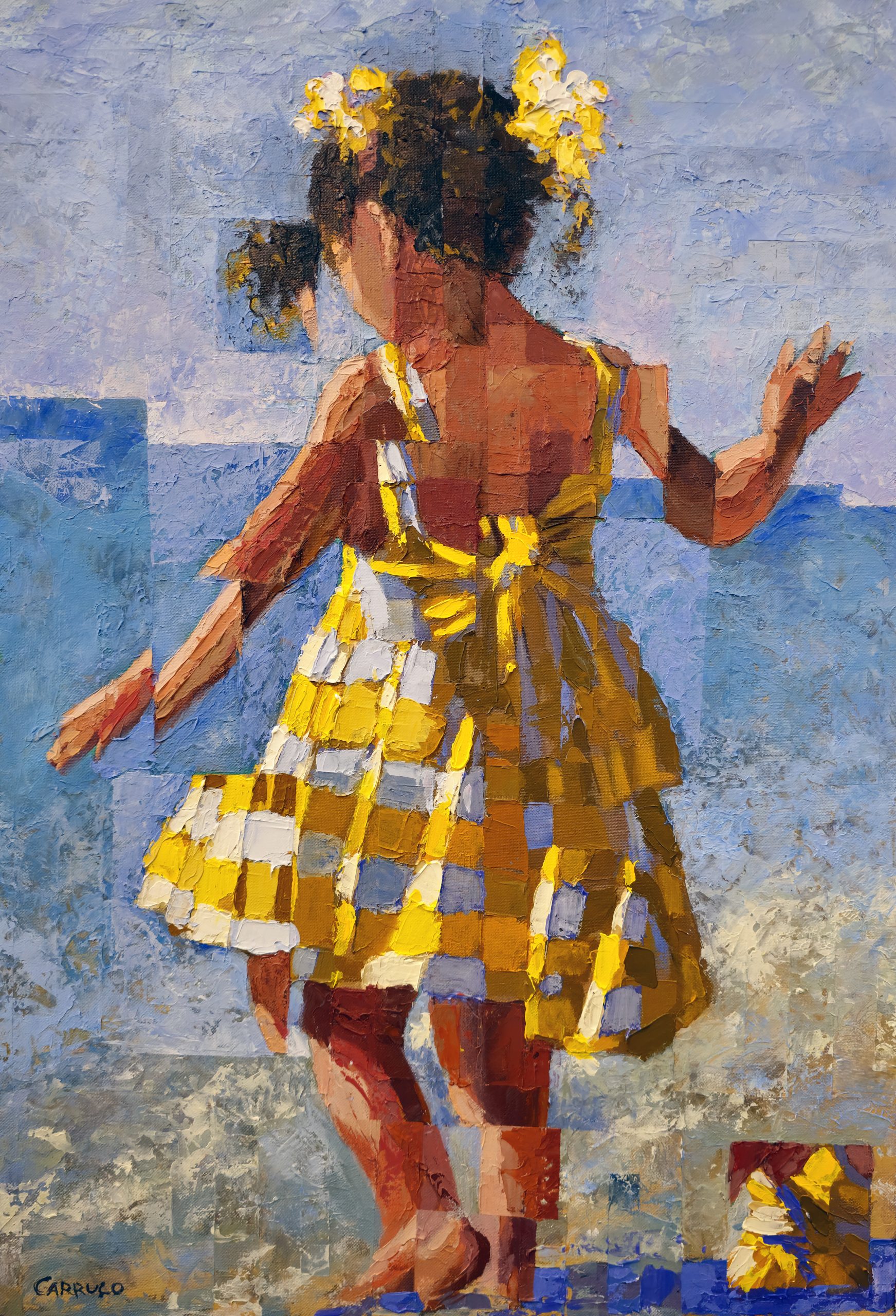 Quando o Mar Aprende a Brincar — pintura original de Rui Carruco