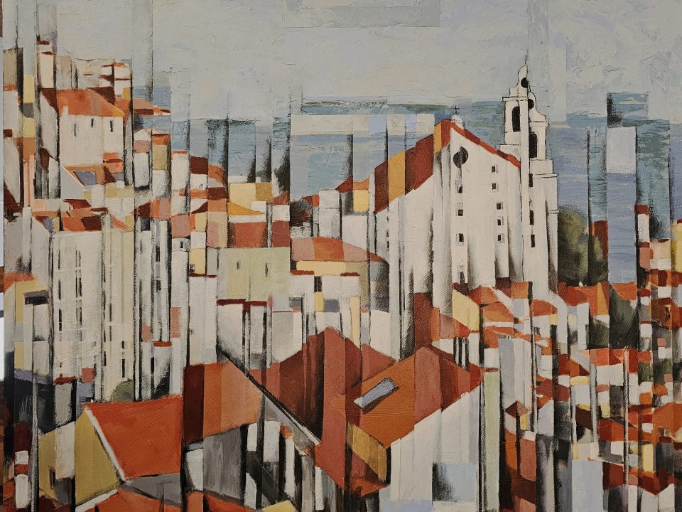 Entre o Céu e o Rio Tejo — pintura original de Rui Carruço